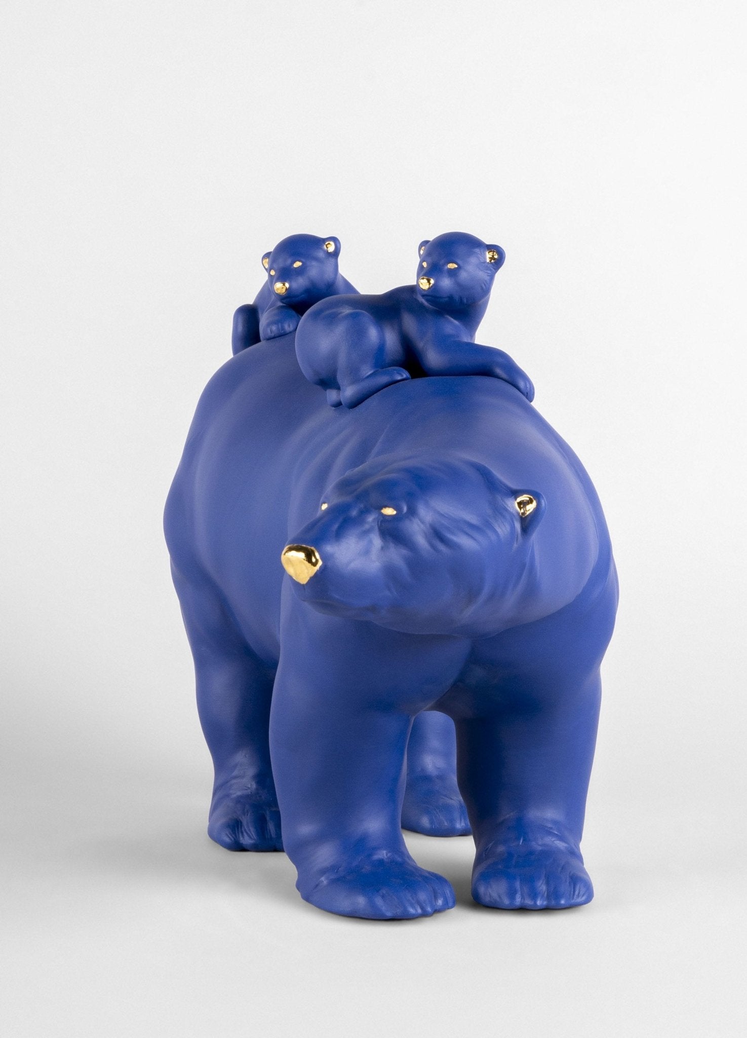 010 - 09565 - LLADRO® Figur »Mutter Bär und Babys (blue - gold) Sculpture limitiert - 39cm l« 01009565