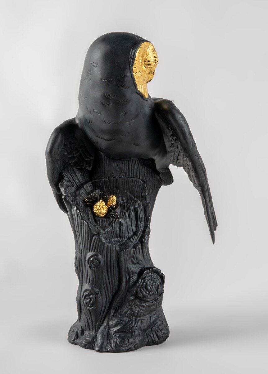 LLADRO® Figur Owl - Eule schwarz-gold 41x25x22cm 01009692 2023 limitiert-010-09692