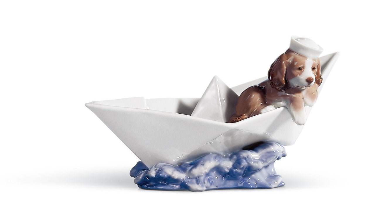 010 - 06642 - LLADRO® Figur »Papierschiffchen mit Hundekapitän« 01006642