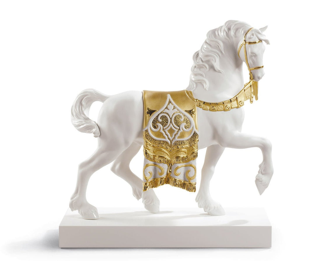 LLADRO® Figur »Pferde - A Regal Steed (Re-Deco Golden)« 42 cm 01007186-010-07186