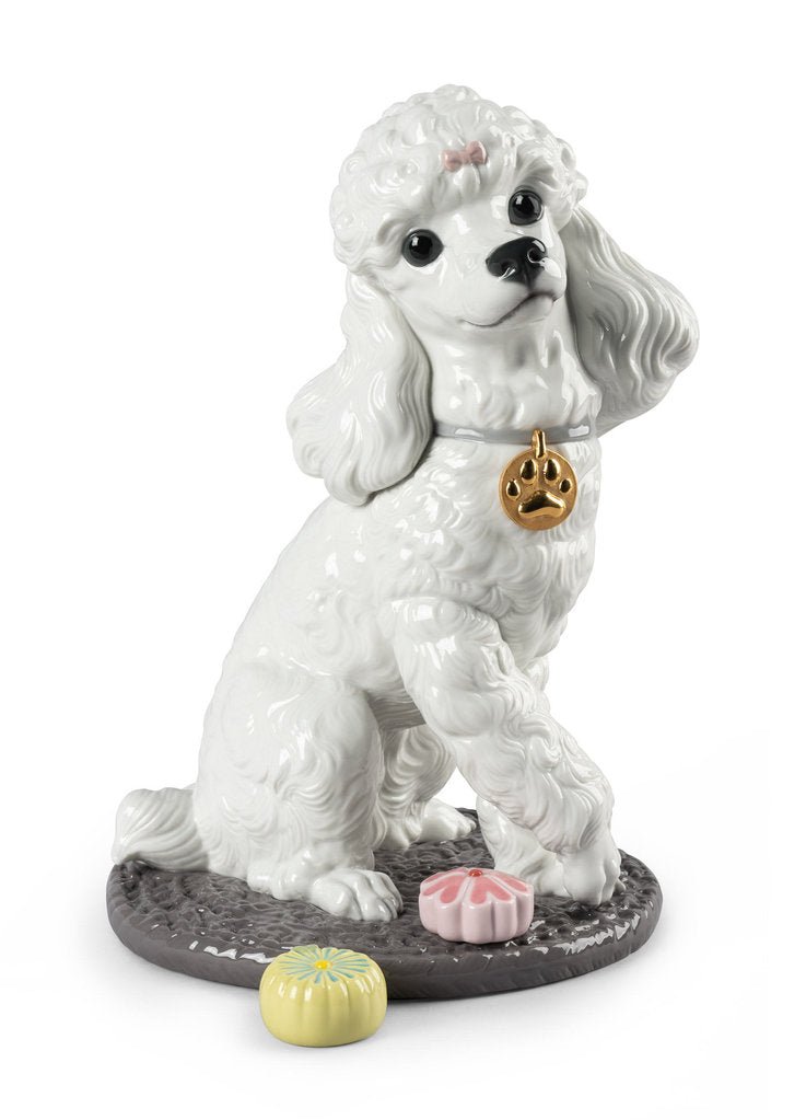 010 - 09472 - LLADRO® Figur 'Pudel - Poodle with Mochis Dog Figurine 33cm' 01009472
