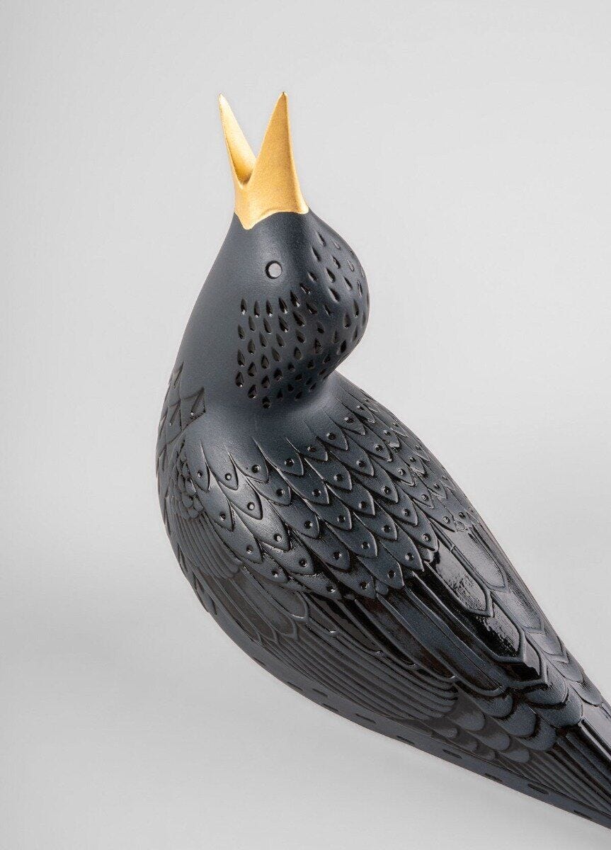 010 - 09676 - LLADRO® Figur Starling I Figurine. Black 17x19x9cm 01009676 2023