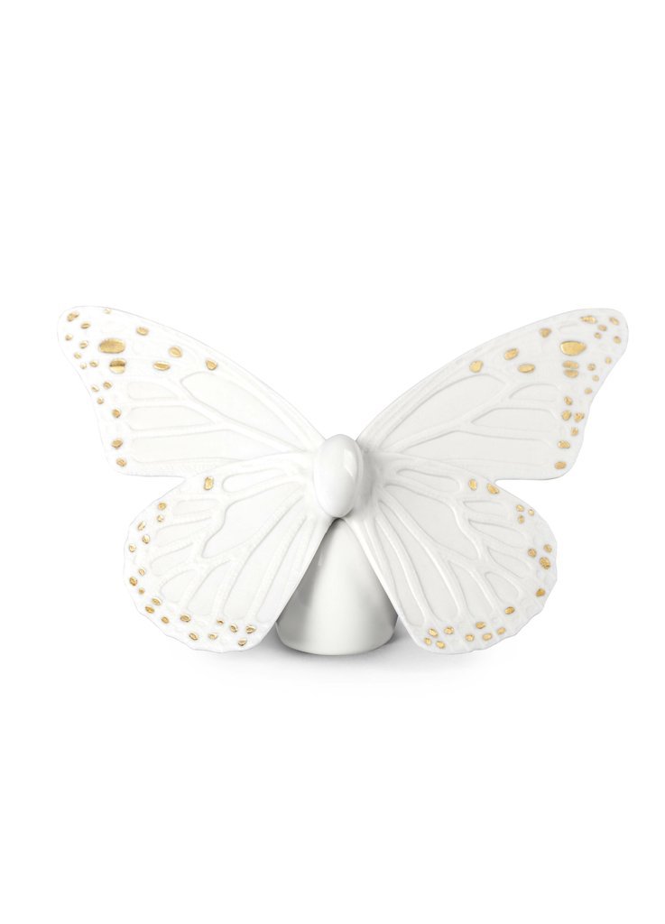 LLADRO® Figur Tiere »Schmetterlingsfigur. Goldglanz & Weiß - 9x14cm« 01009451-010-09451