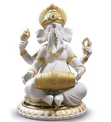 LLADRO® Figuren »Ganesha mit Mridangam (Re-deco vergoldet) - Size: 23 X 18 cm« 2017 01009278-010-09278