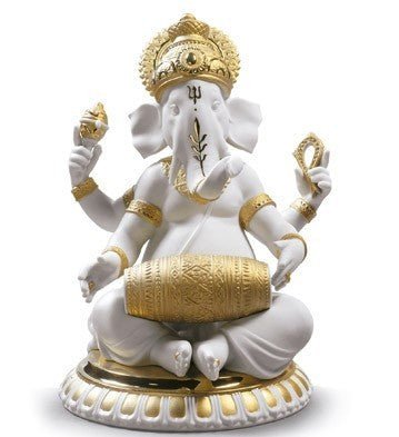 010 - 09278 - LLADRO® Figuren »Ganesha mit Mridangam (Re - deco vergoldet) - Size: 23 X 18 cm« 2017 01009278