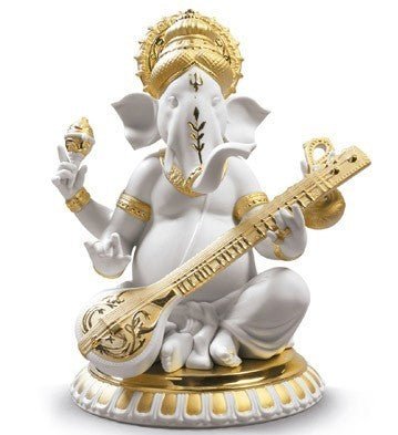 010 - 09276 - LLADRO® Figuren »Veena Ganesha (Re - deco vergoldet) - Size: 23 X 19 cm« 2017 01009276