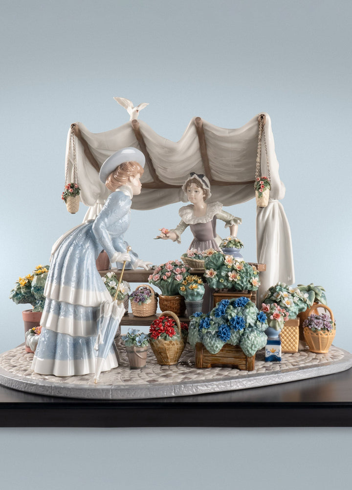 LLADRO® - 'Flowers market - Base included' Limited edition of 750 pieces 2021 01002023-010-02023
