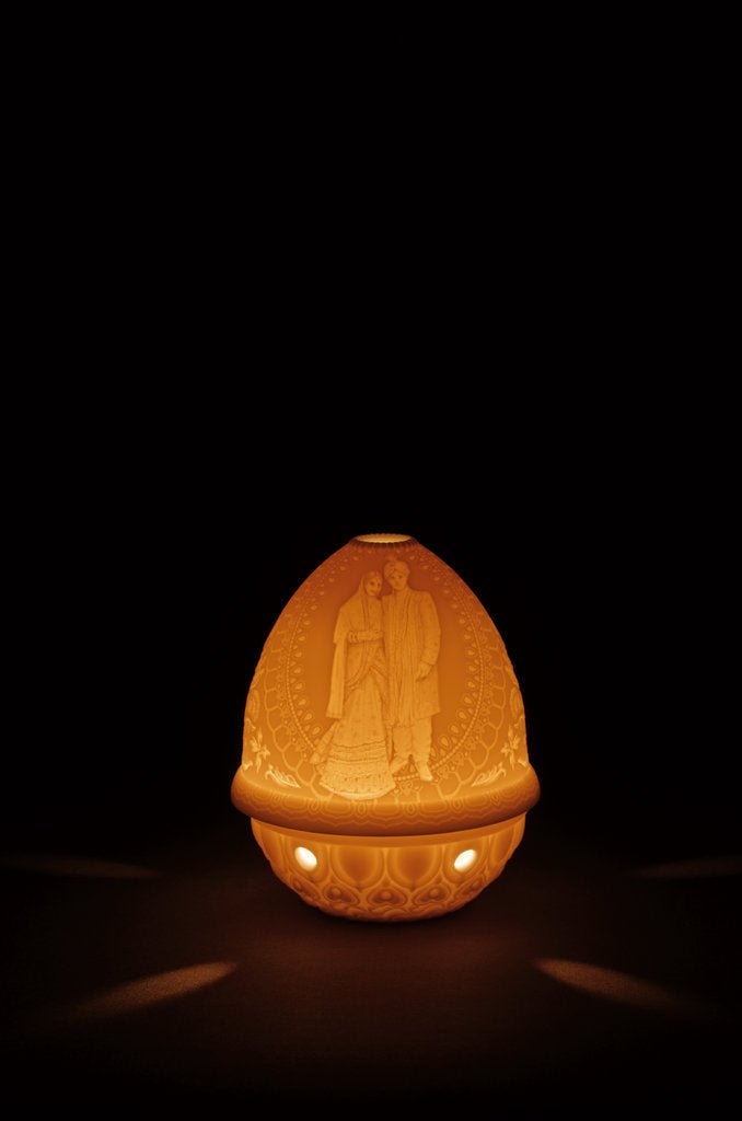 010 - 17361 - LLADRO® »Lithophane Votive Light - Indian Wedding« 12 cm 01017361