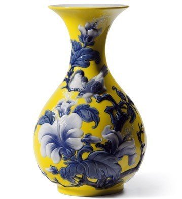 010 - 08725 - LLADRO® »Spatzen Vase (Gelb)« 01008725