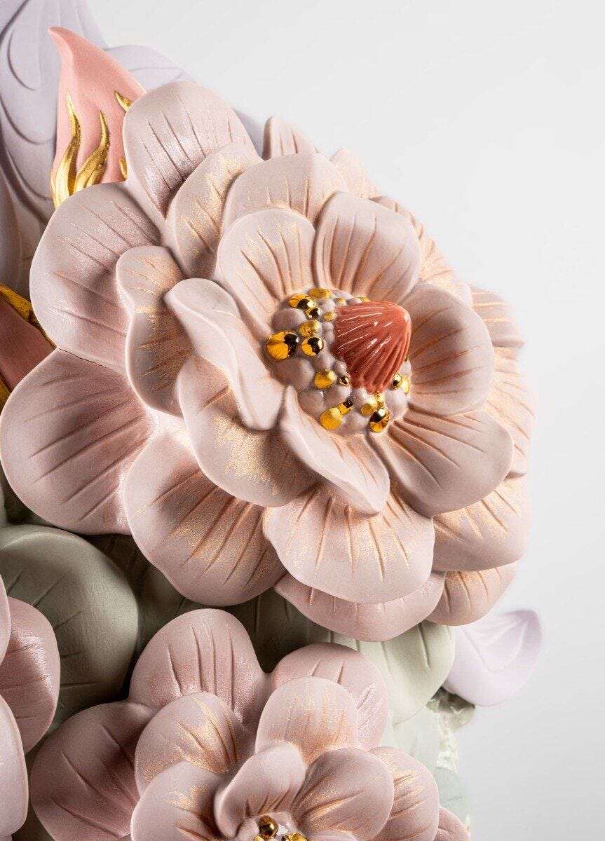 010 - 09696 - LLADRO® Vase mit Blumen - Vase with Flowers pink 44x33x30cm 01009696 2023