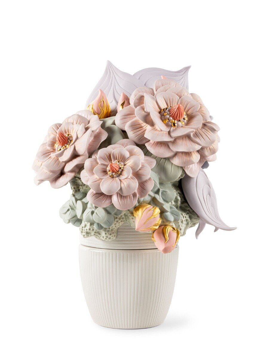 010 - 09696 - LLADRO® Vase mit Blumen - Vase with Flowers pink 44x33x30cm 01009696 2023
