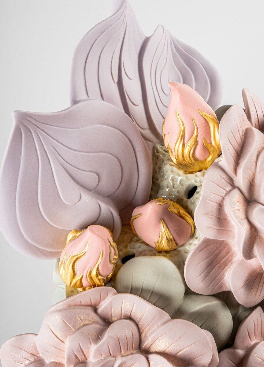 LLADRO® Vase mit Blumen - Vase with Flowers pink 44x33x30cm 01009696 2023-010-09696