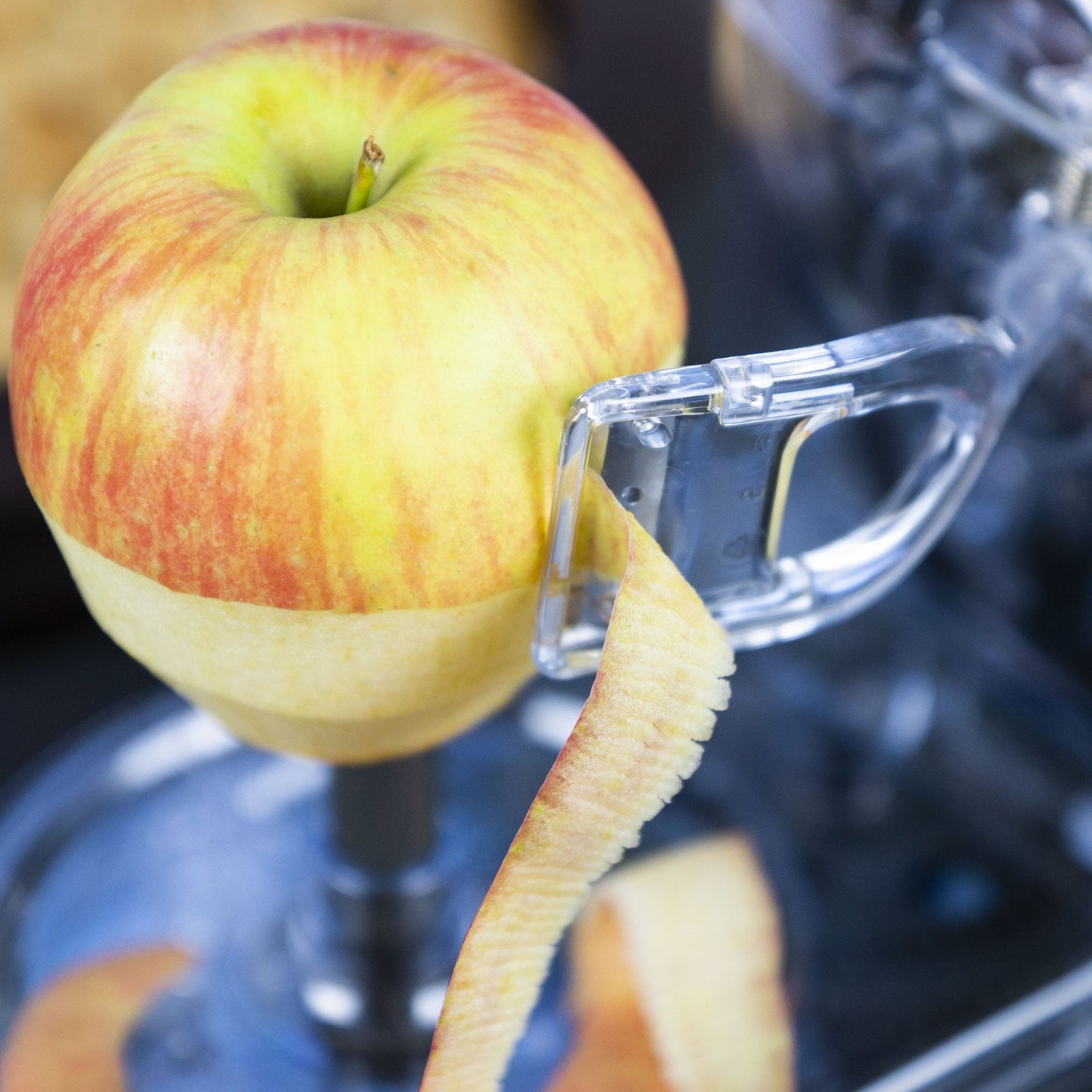 L00010239 - LURCH Apfelschäler steingrau mit leichtgängiger Kurbel