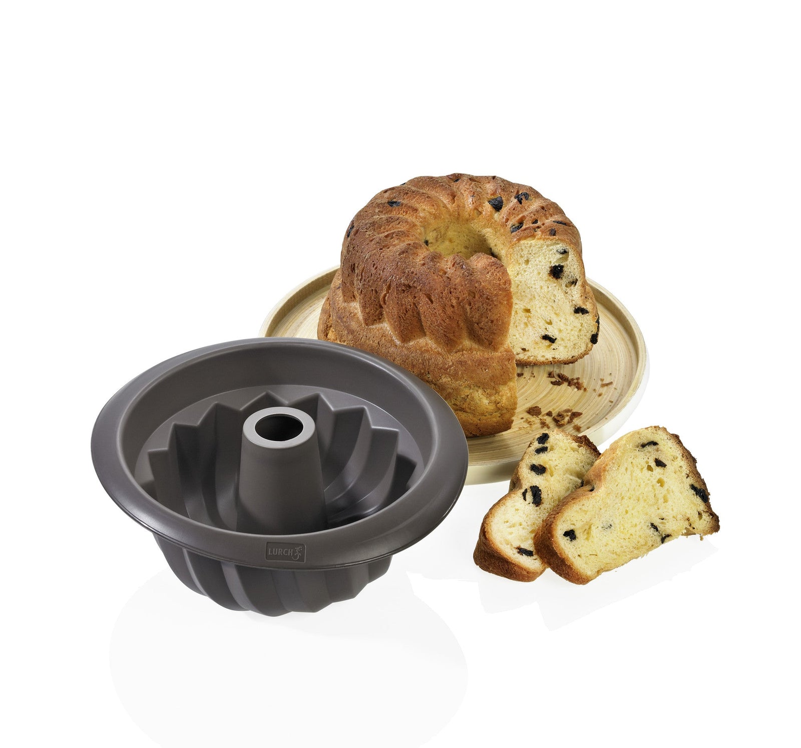 L00085002 - LURCH FlexiForm Gugelhupf 22cm Premium - Platin - Silikon braun