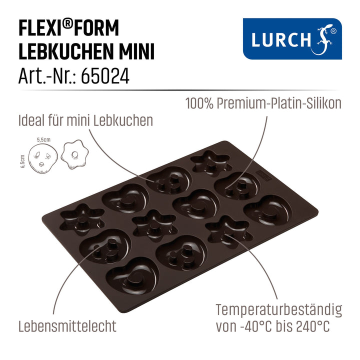 LURCH 'Flexiform Lebkuchen Mini 20x30cm braun'-LUR-00065024