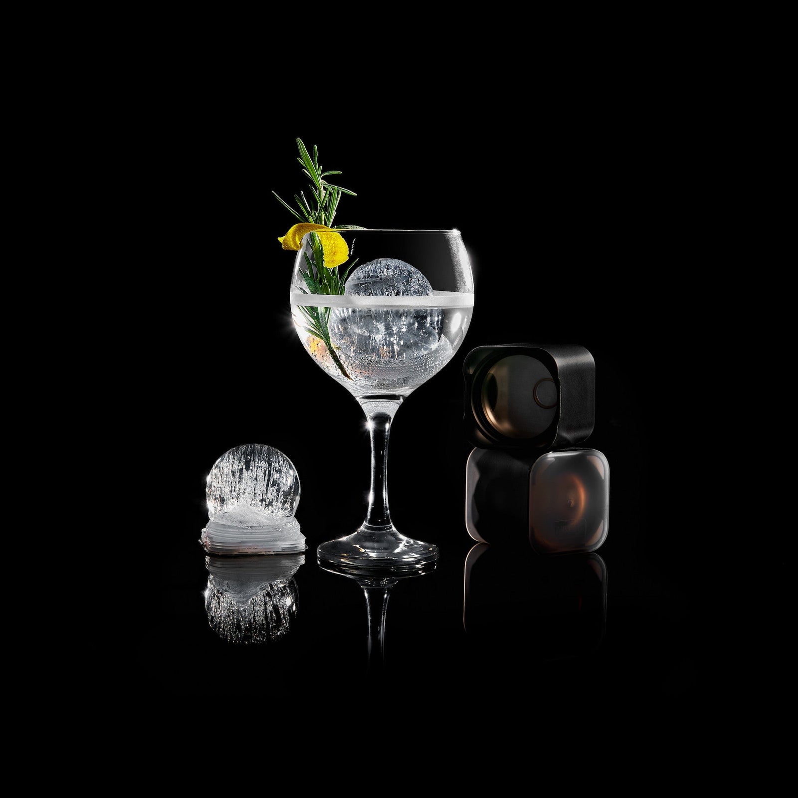 L00240730 - LURCH ICE FORMER Ball Ø6cm 2erSet schwarz Eiswürfelform mit Deckel