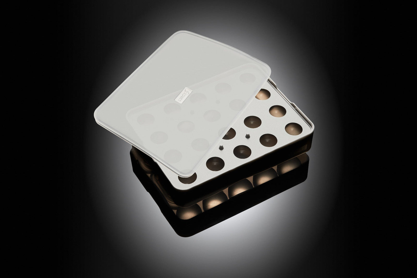 L00240725 - LURCH ICE FORMER Kugel Ø3cm schwarz transparent Eiswürfelform mit Deckel