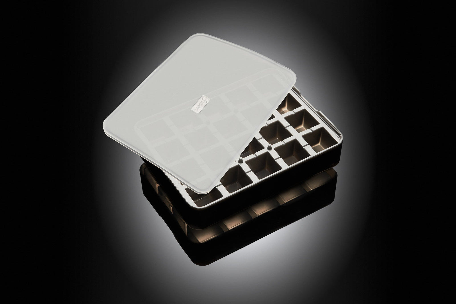 L00240705 - LURCH ICE FORMER Würfel 3cm schwarz transparent Eiswürfelform mit Deckel