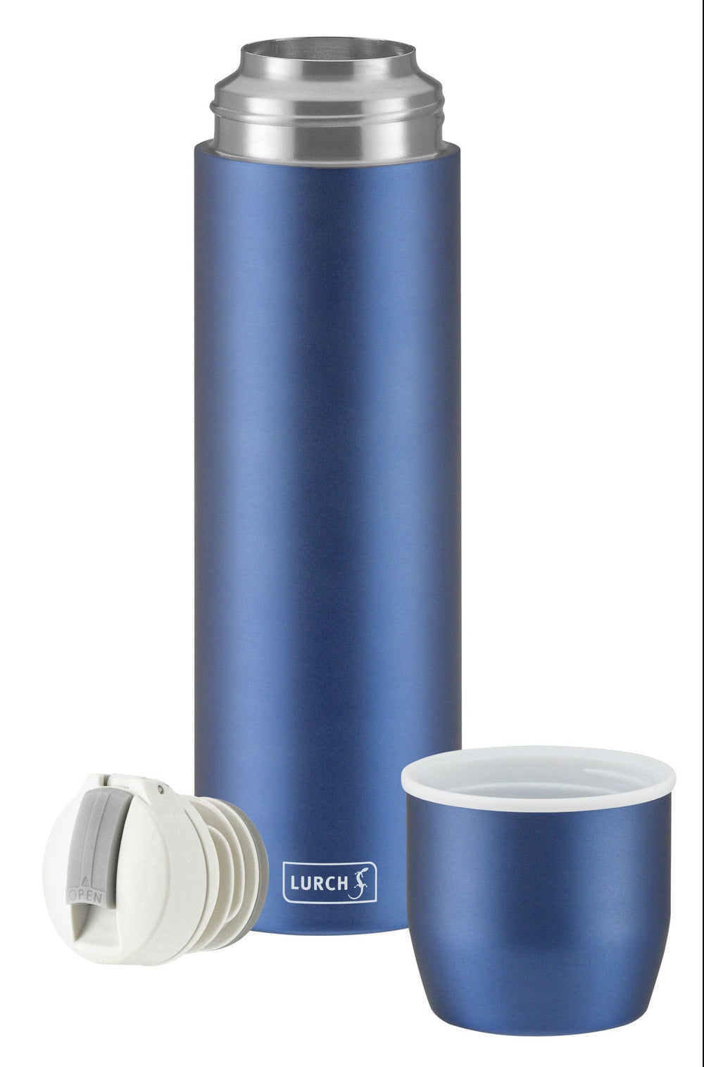 LURCH Isolier-Flasche mit Becher Edelstahl 0,75l denim blue-L00240919