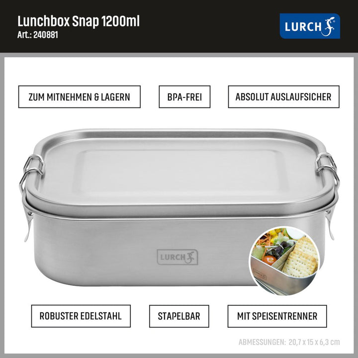 LURCH 'Lunchbox Snap Edelstahl, 1200 ml' LU - 00240881