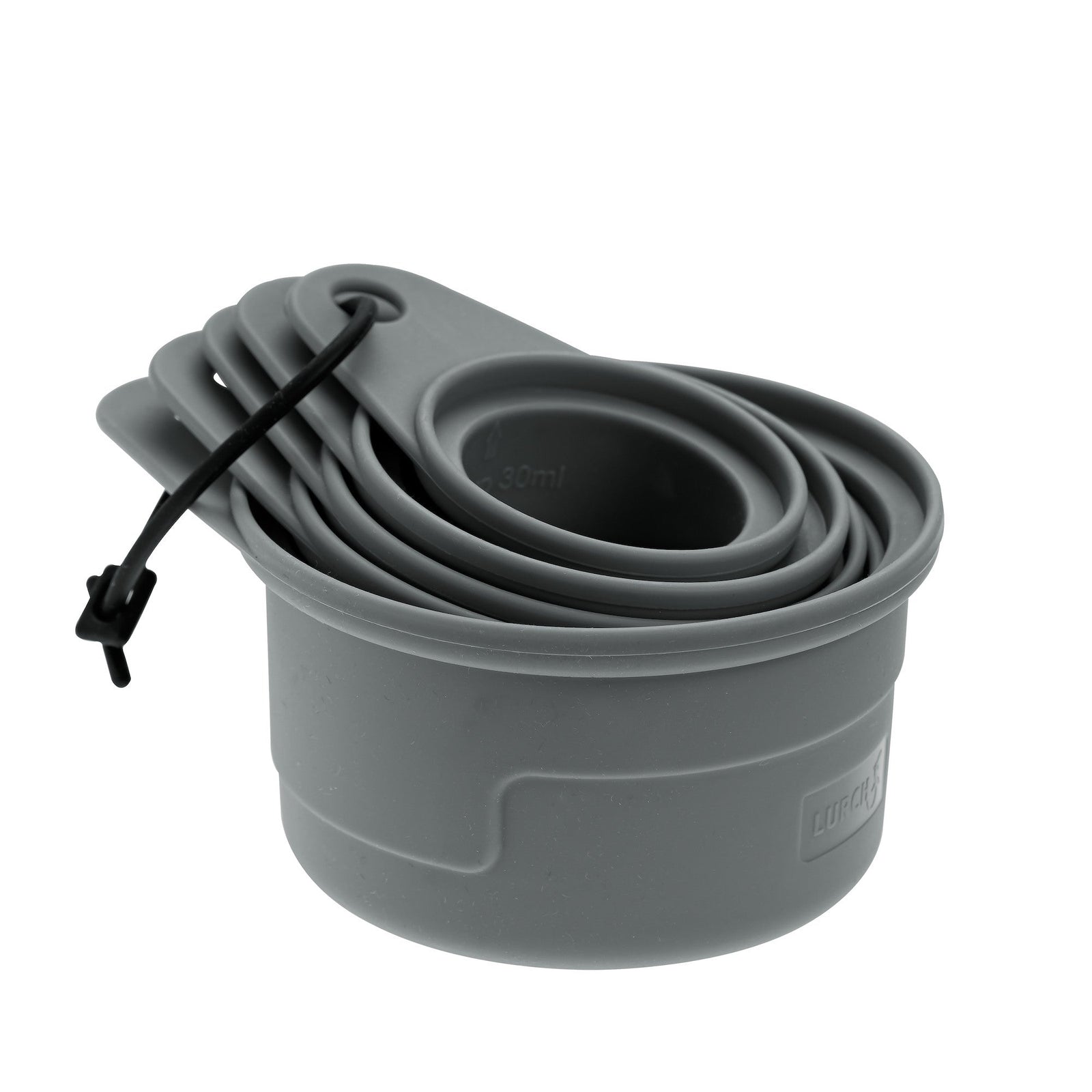 L00070261 - LURCH Messbecher Set Silikon 5teilig flint grey mit Silikon - Befestigungsband