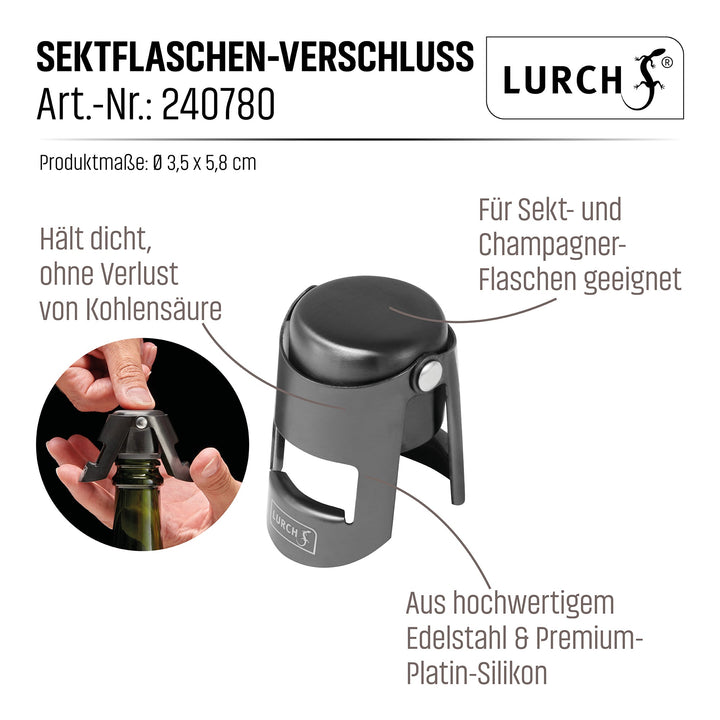 LURCH 'Sektflaschen-Verchluß smokey grey'-LUR-00240780