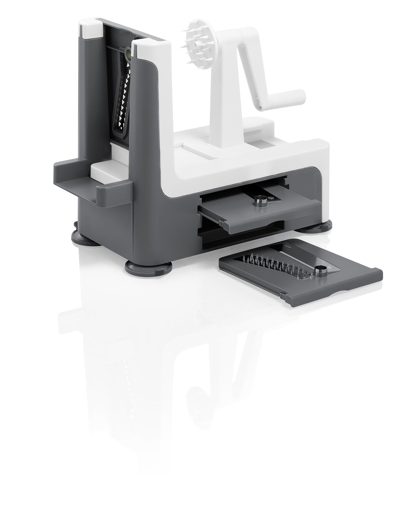 L00010317 - LURCH Spiralschneider mit drei Messereinsätzen steingrau/weiß