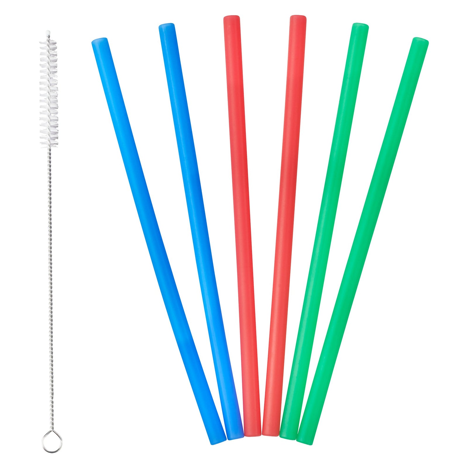 LUR - 00070242 - Lurch, Trinkhalme Silikon 20cm, 6er Set inkl. Reinigungsbürste