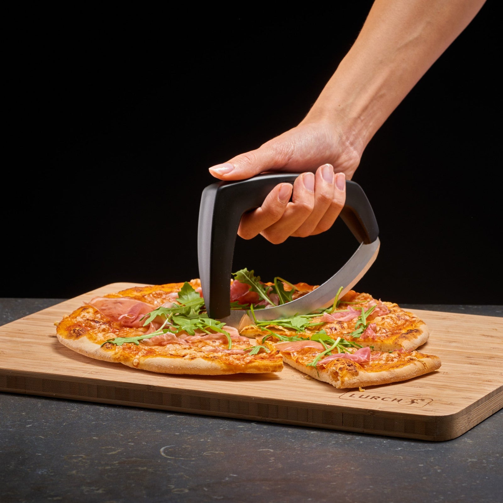 L00240320 - LURCH Wiegemesser Edelstahl Kunststoff schwarz