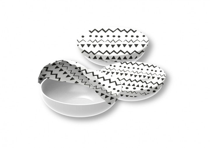 NUTSLD16 - NUTS 'Textil Schüsselabdeckung "Ethno" 3er Set '