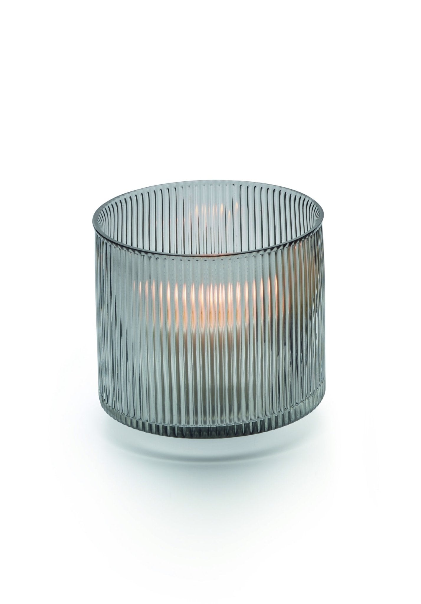 P107012 - PHILIPPI 'Line Windlicht, graues Glas 14cm (d)'