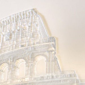 PLP2373 - Plaue Porzellan Lithophanie - Platte Kolosseum