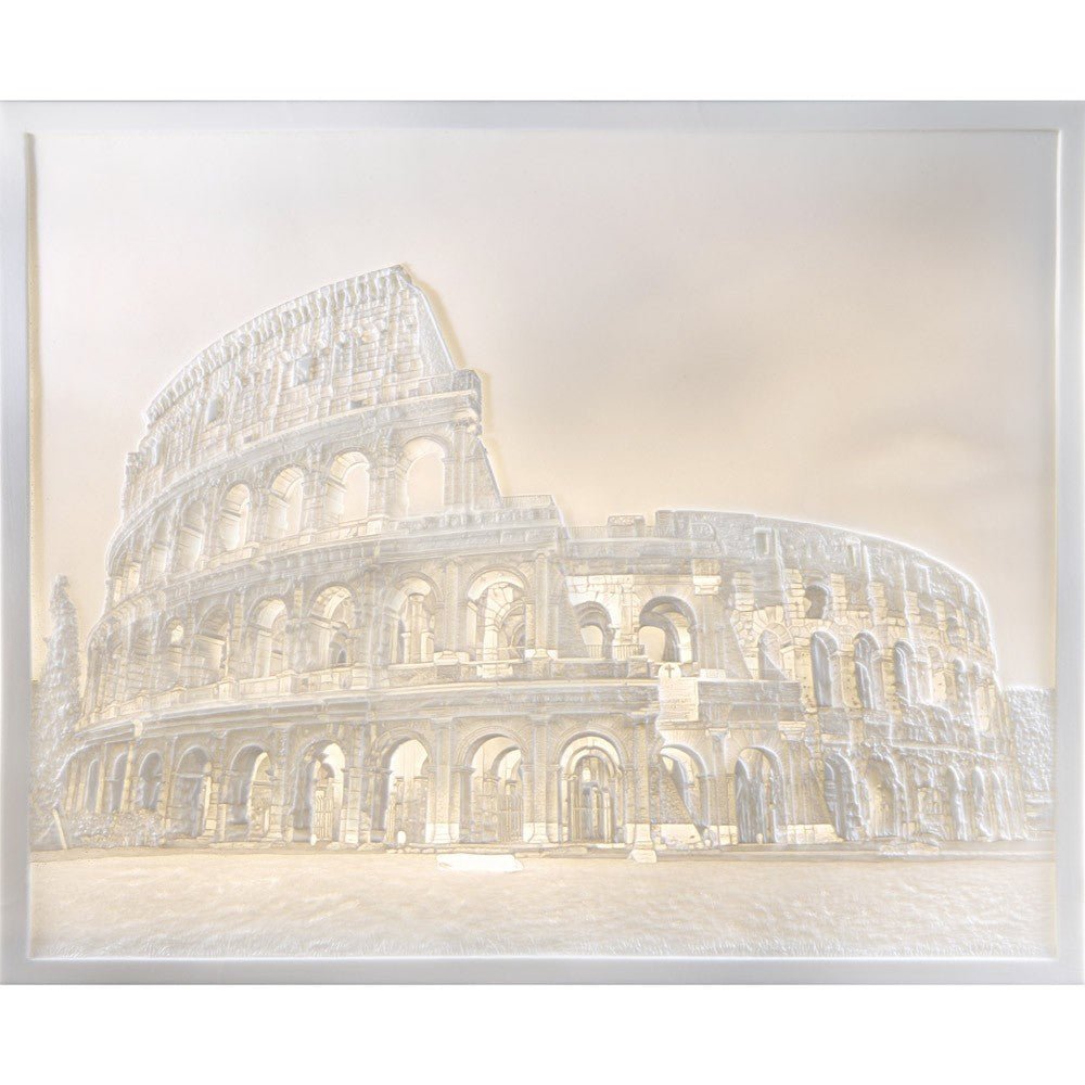PLP2373 - Plaue Porzellan Lithophanie - Platte Kolosseum
