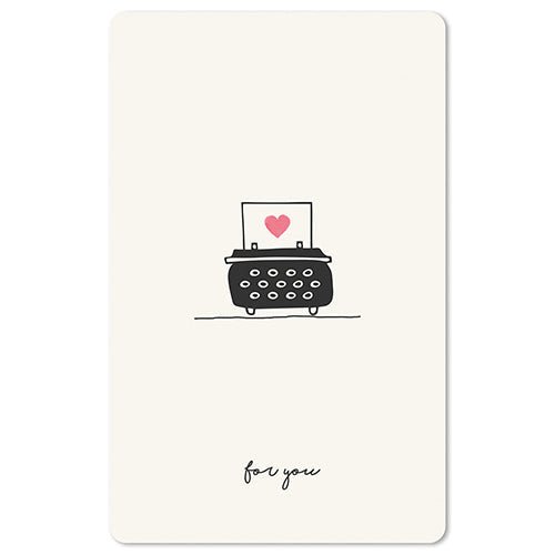 Postkarte Serie Lunacard, chic.mic, Heart typewriter, o. Umschlag-chi-LC222