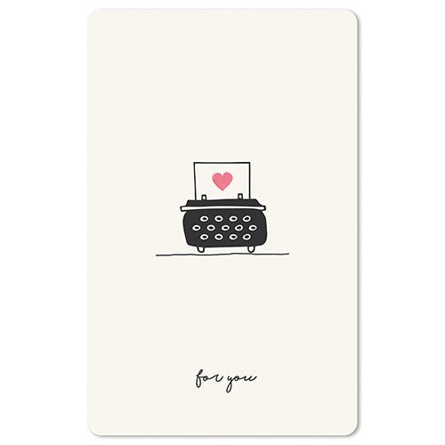chi - LC222 - Postkarte Serie Lunacard, chic.mic, Heart typewriter, o. Umschlag