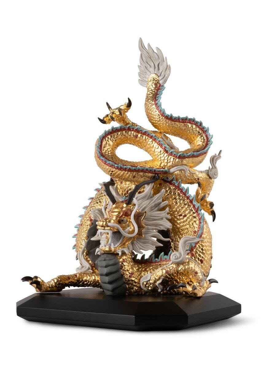 010 - 02032 - Produkte LLADRO® Figur Schützender Drache - Protective Dragon 62x42x36cm 01002032 2023 limitiert