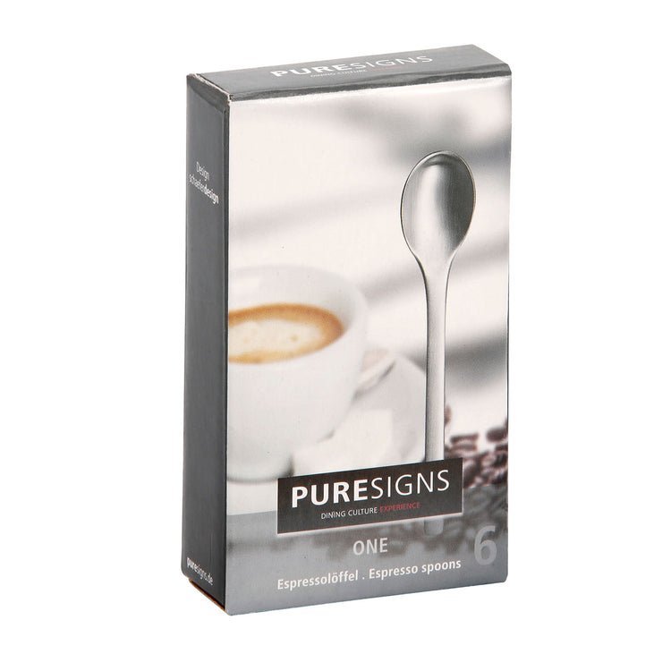 PUR - 3010623 - PureSigns 'Espressolöffel ONE Extra matt, 6 Stück'