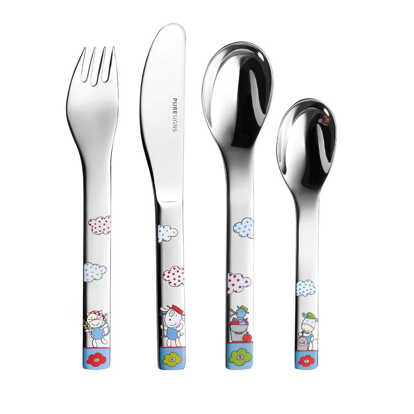 PUR - 2010400 - PureSigns 'Kinderbesteck 4 - tlg. FERME'