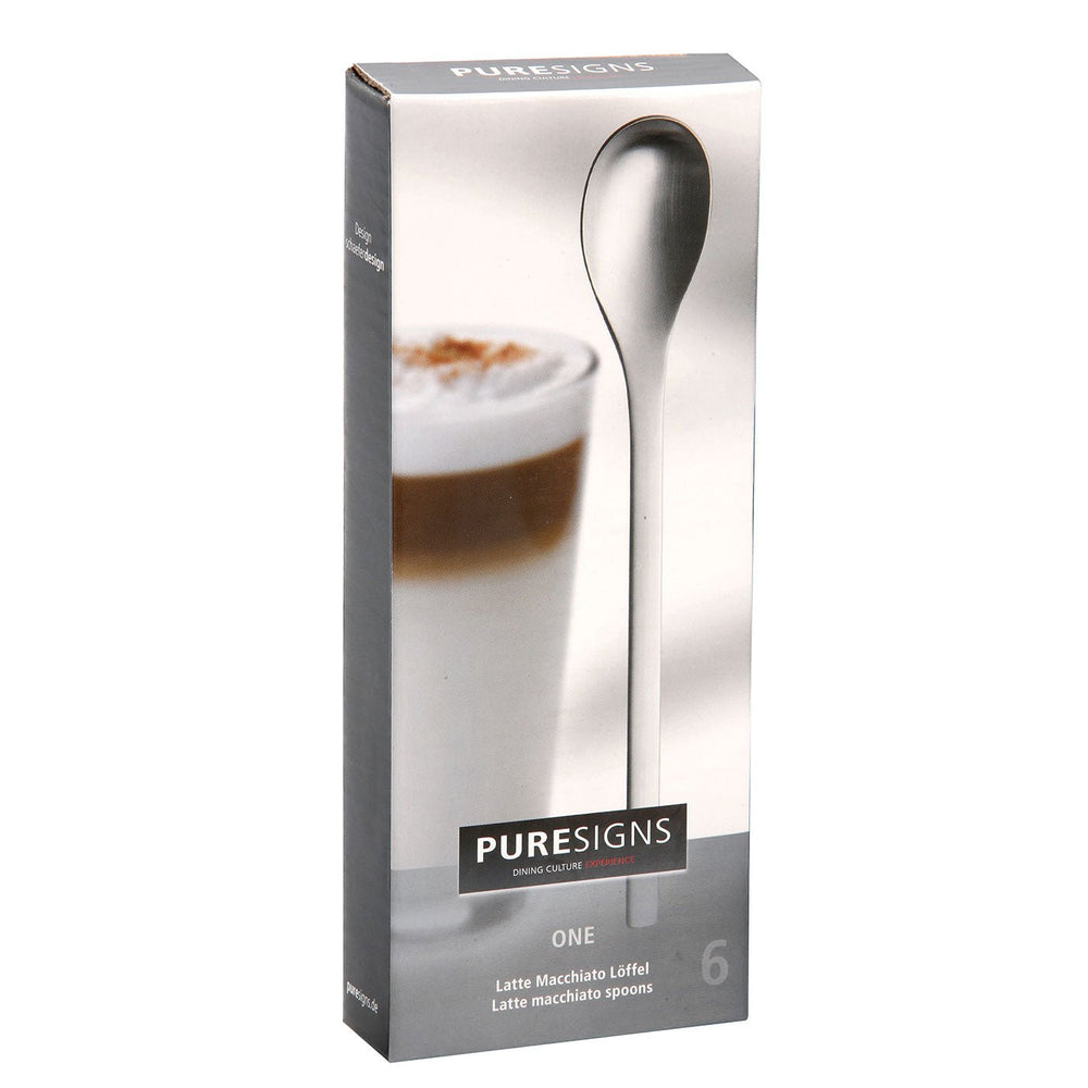 PureSigns 'Latte Macchiato Löffel ONE Extra matt, 6 Stück'-PUR-3010627