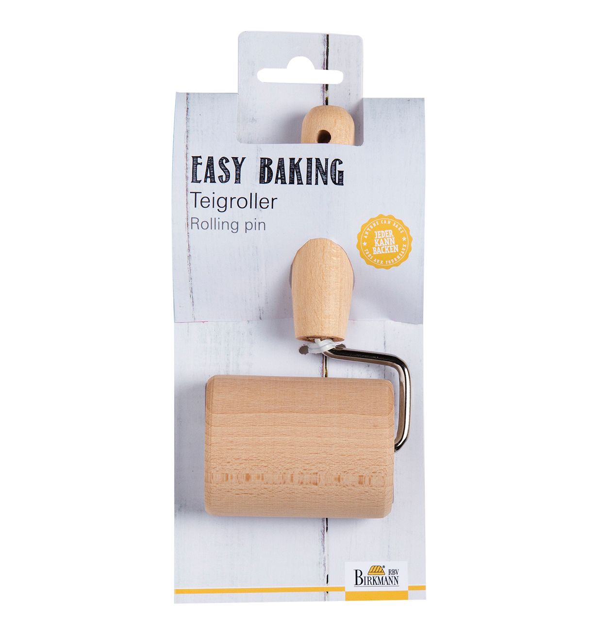 BI340541 - RBV Birkmann, Teigroller gerade, 7 cm, Buchenholz, "Easy Baking"