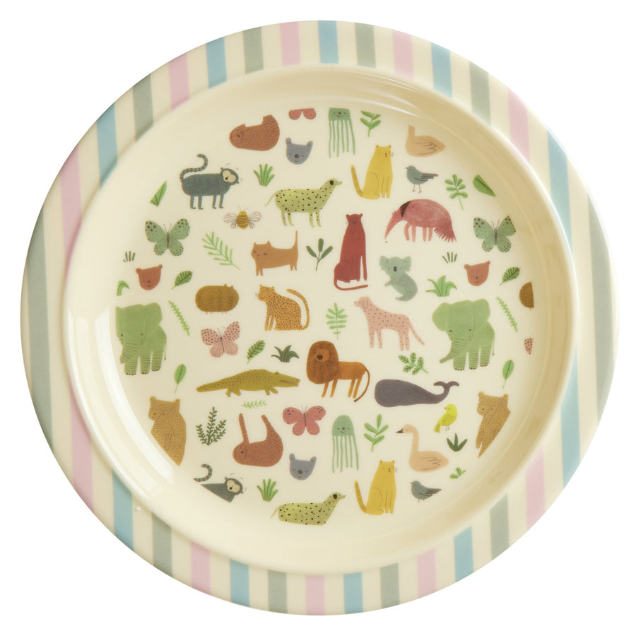 rice - Kinder Lunch Teller mit süßem Dschungel-Print, 22cm-ri-KILPL-SWJUNTOTO