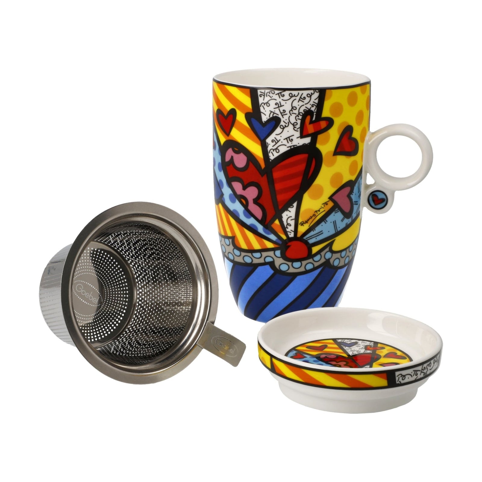 66453221 - Romero Britto - A New Day, Goebel, Teetasse mit Deckel und Sieb, 2024
