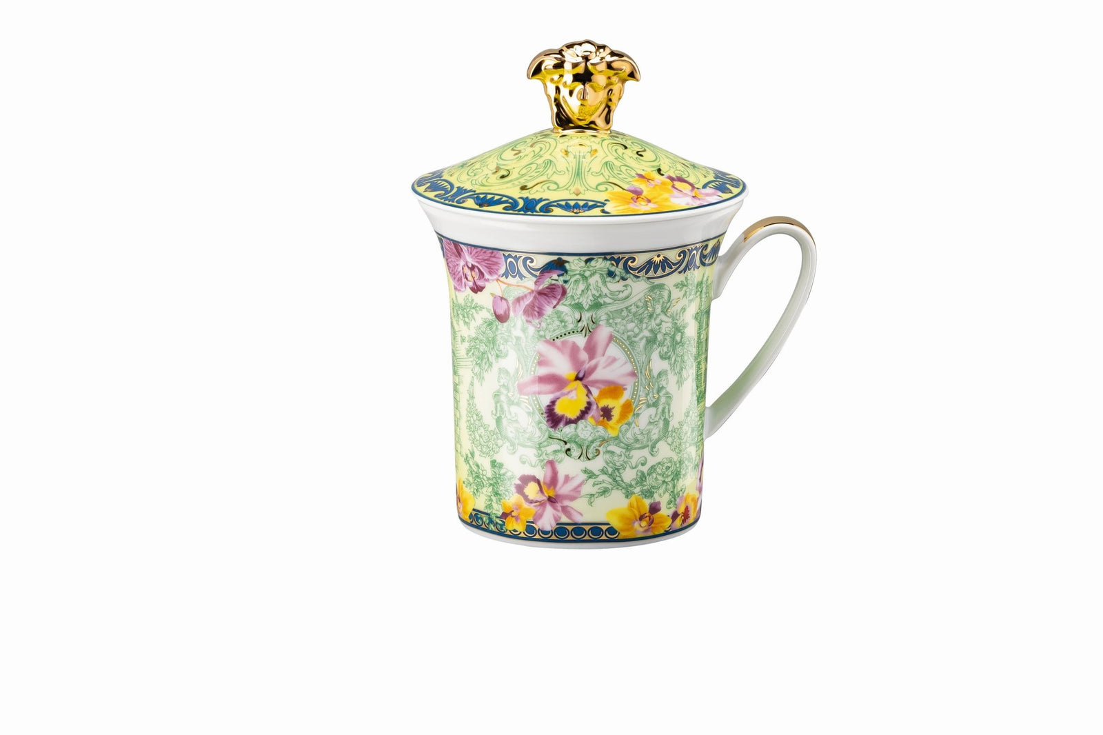19315 - 409981 - 28700 - Rosenthal Versace 30 Jahre - Becher mit Deckel 'D.V. Floralia - 2004'