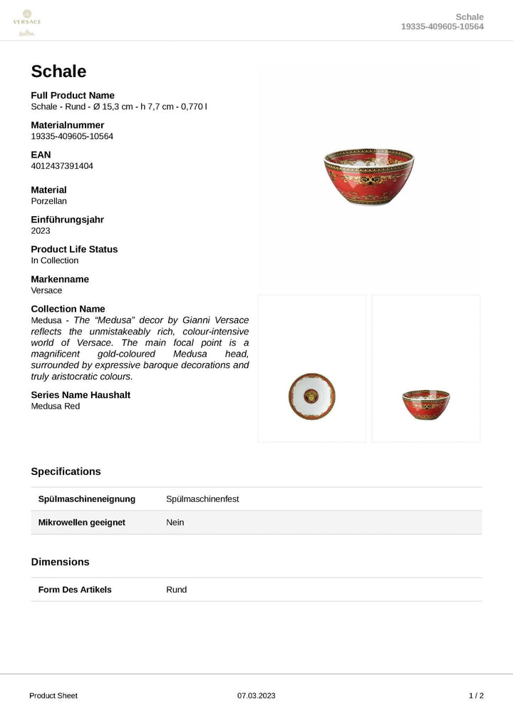 Rosenthal Versace - Medusa 'Bowl 15 cm' 2023-19335-409605-10564