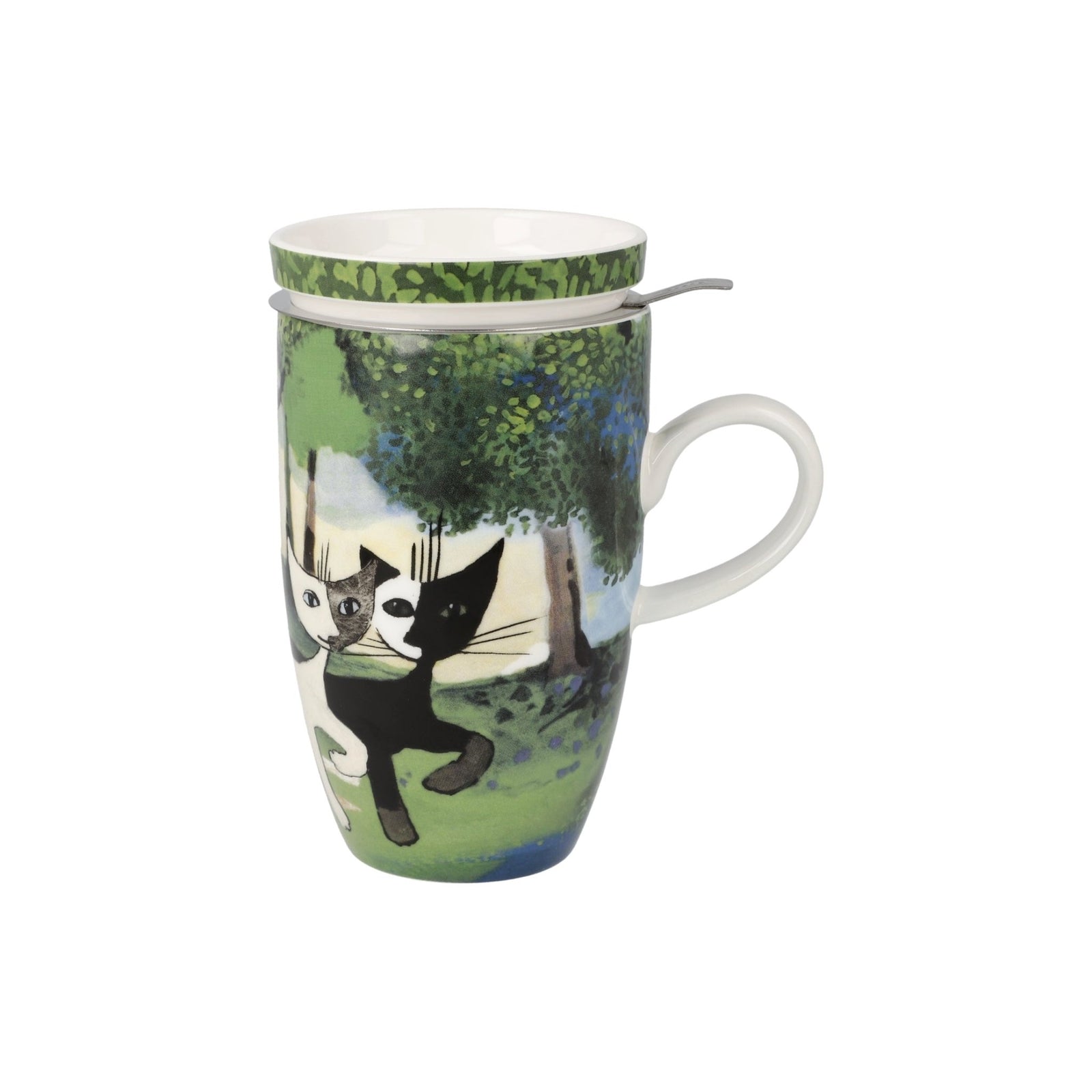 66861361 - Rosina Wachtmeister - Una passeggiata nel verde, Goebel, Teetasse mit Deckel und Sieb, 2024