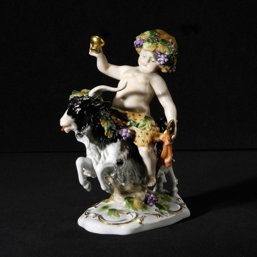 Scheibe-Alsbach Porzellan - Bacchus auf Ziegenbock, dekoriert Figuren-11781-10