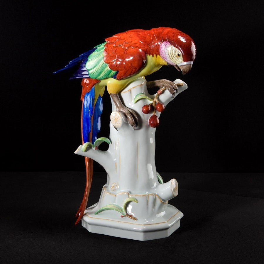 Schwarzburger Werkstätten - Tiere Papagei mit Kirschen Figuren-U1309-M