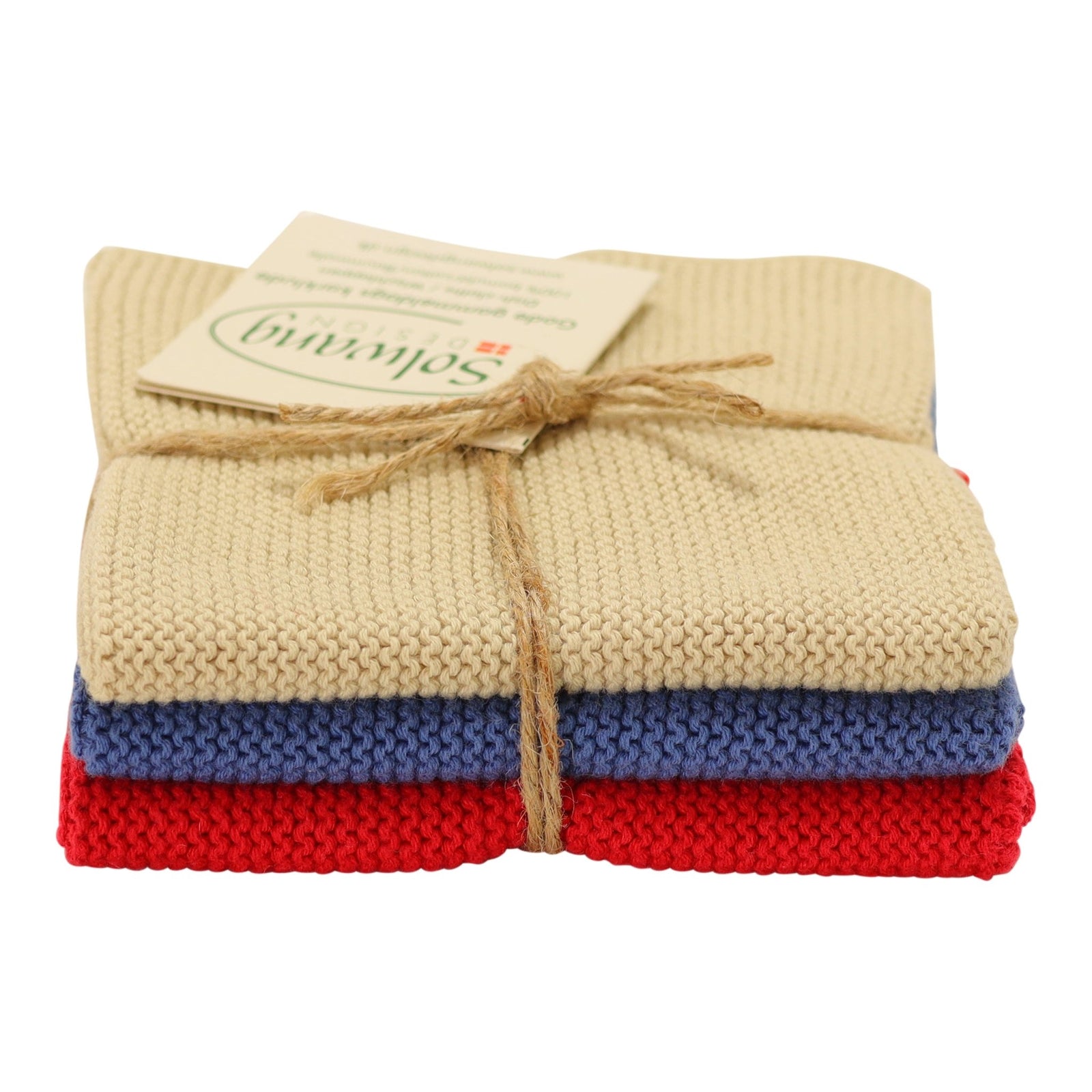 SOL - 082177 - Solwang '3 Stück gestrickte Wischtücher' Nordic Lighthouse BIO, 25x25cm