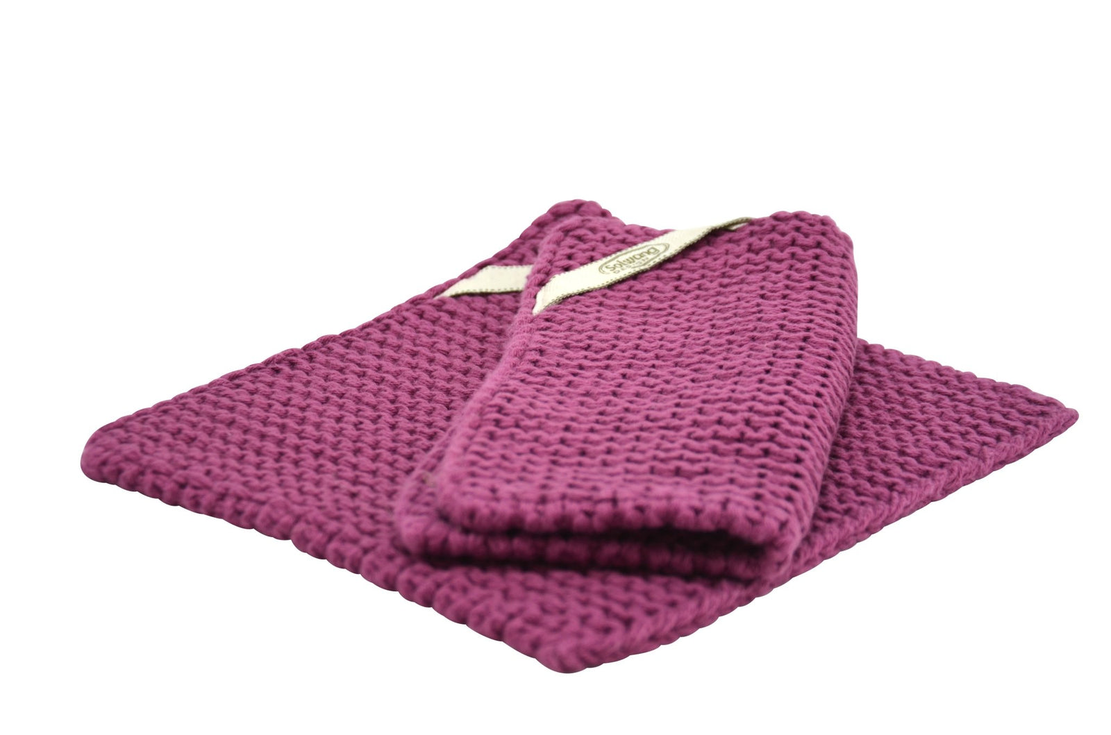 SOL - P66 - Solwang Topflappen '2 Stück gestrickte Topflappen' Plum