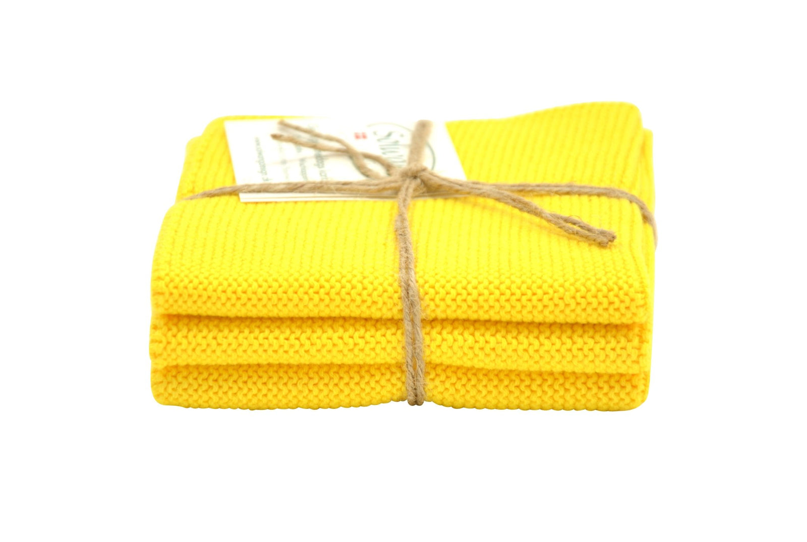 SOL - 070707 - Solwang Wischtücher '3 Stück gestrickte Wischtücher' 3 x starkes gelb